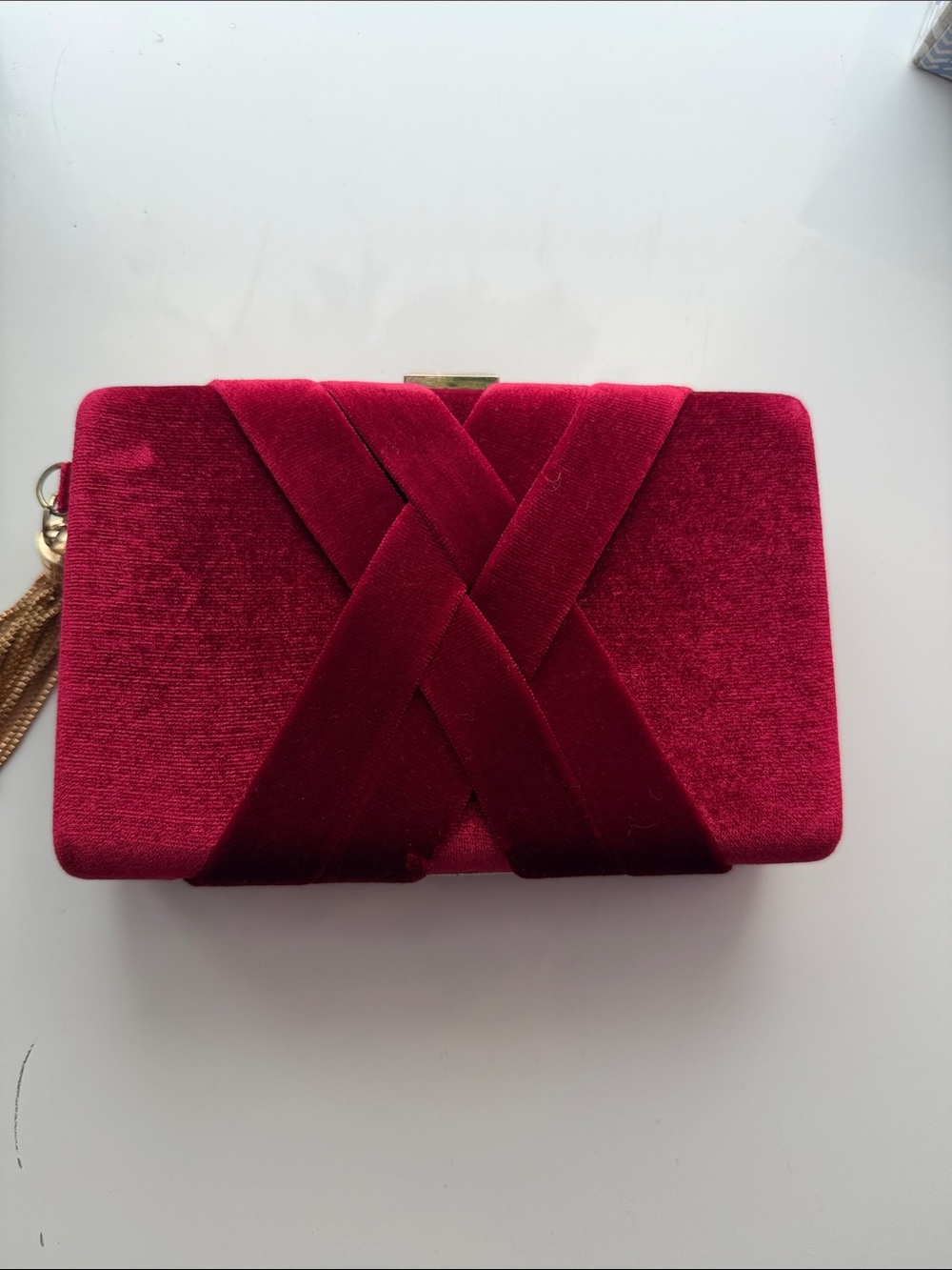 Red Velvet Evening Clutch - Women Bags